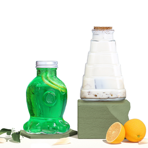 Botella de bebida de vidrio pequeña transparente recargable <span class=keywords><strong>para</strong></span> fruta vino Vino jugo leche té enzima otras bebidas <span class=keywords><strong>para</strong></span> difusor - Product Image 4