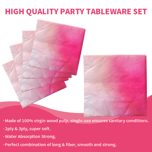 Xieli Vietnam Candy Pink Premium Square Paper Party Platos De Cena Servilleta Taza Juego De Vajilla Desechable - Product Image 5