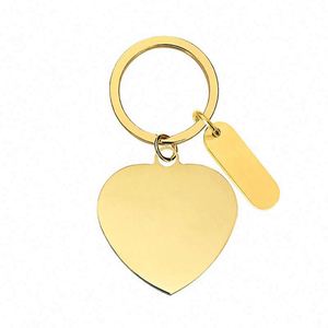 Promotion Heart Metal Key Chain Engrave Logo Personalize Blank Stainless Steel Keychains for DIY <b>Custom</b> Logo Couple Name QR Code - Product Image 4