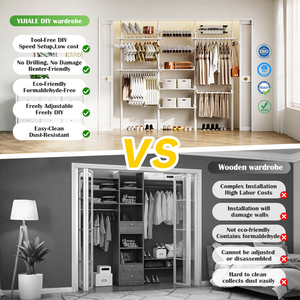 Hệ thống tủ quần áo kim loại chắc chắn, tùy chỉnh, tủ quần áo mở, ODM, OEM Yijiale - Product Image 2