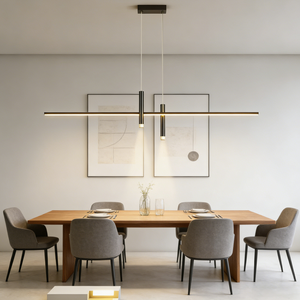 Lampadario Minimalista per Ristorante, Moderno e Semplice per Sala da Pranzo e Bar, Lampadario Creativo a Striscia Lunga <span class=keywords><strong>con</strong></span> <span class=keywords><strong>Faretti</strong></span> - Product Image 2