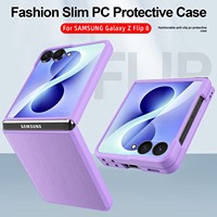 Étui de téléphone de haute qualité, nouvelle arrivée, ultra fin, en cuir PU, protection en verre trempé, antichoc, pour Samsung Z Flip 8