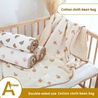 Vente en gros d'usine/OEM, couverture pour bébé en tissu de coton, couverture pour bébé en gaze toute saison, couverture apaisante en coton pur à motifs de dessins animés