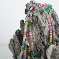 Collier de perles en pierre naturelle Abacus, Agate verte en forme de goutte, fait main, couleur macaron, ton or, bijoux haut de gamme pour femmes, vente en gros