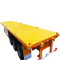 Semi-remorque plateau robuste à 3 essieux de 40 pieds, capacité 50 tonnes, pour conteneurs, idéale pour la logistique en Afrique