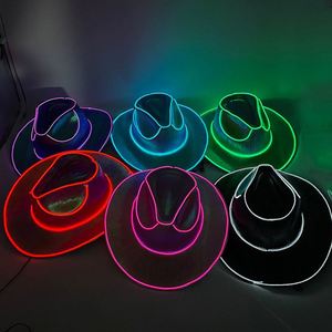 Sombrero <span class=keywords><strong>de</strong></span> Vaquero con Luces LED <span class=keywords><strong>de</strong></span> Colores para Adultos, para Halloween, Navidad, Fiestas, Cosplay, Disfraces - Product Image 2
