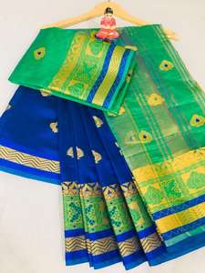 Vêtement ethnique Kanchipuram Soie Saree Party Wear Vêtement - Product Image 6