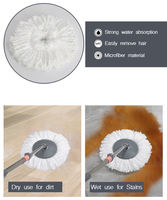 Ensemble serpillière microfibre rotative 360° avec seau auto-essoreur, outil de nettoyage mains libres pour sols humides et secs, idéal pour la maison