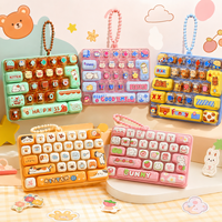 Porte-clés mini clavier Kawaii 26 touches anti-stress, breloque de sac à dos dessin animé, accessoire artisanal