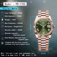 PAGANI DESIGN 2026PD1752 Nouvelles montres mécaniques pour hommes, montres de luxe en saphir pour hommes, 36 mm, automatiques, en acier inoxydable, étanches, montres de sport