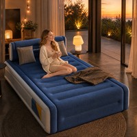 Matelas pneumatique King Size avec pompe intégrée, gonflage et dégonflage rapides, lit gonflable portable pour le camping en intérieur et la maison