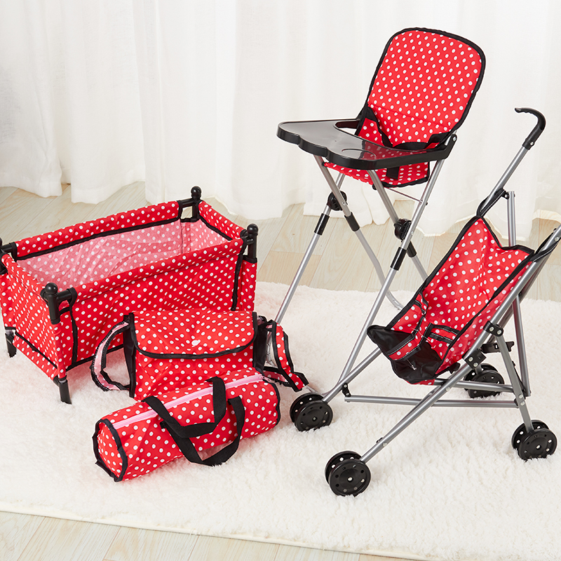 Детские пластиковые ролевые игры, игрушки, 5 шт., кукольные аксессуары, набор, Кукольное кресло, кровать, коляска, игрушка, поставщики