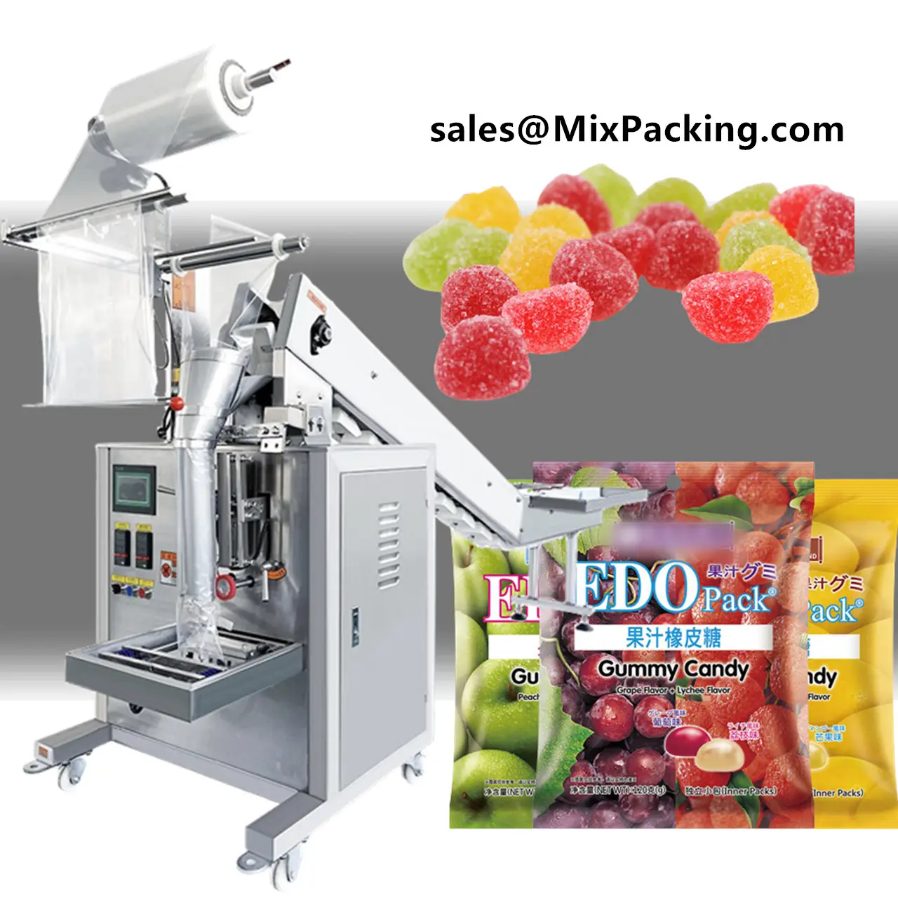 Back Sealing Chain Bucket Vertical Granule Sachet Small Cake Biscuit Packing Machine