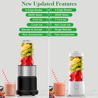 Mixeur personnel multifonction en acier inoxydable 800W, extracteur de jus à mastication pour aliments pour bébés, cuisine domestique, utilisation en extérieur, sans BPA, pour noix