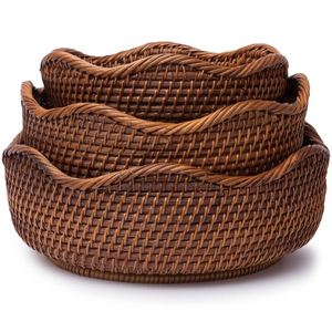 Cesta de Almacenamiento Tejida a Mano, Panera Negra y Dorada, Cesta de Mimbre Extra Grande para Bebés, Plegable, para Esquina - Product Image 1