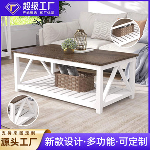 Cross-border best-selling American country style coffee <b>table</b>, <b>small</b> apartment retro tea <b>table</b>, square simple solid wood dining - Product Image 5
