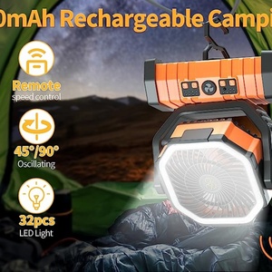 พัดลมพกพาสำหรับตั้งแคมป์กลางแจ้ง 20000mAh พร้อมรีโมทคอนโทรล ชาร์จไฟได้ มีไฟฉุกเฉิน สามารถคว่ำได้ - Product Image 5