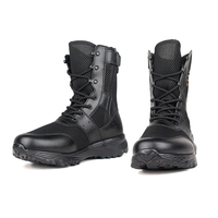 Bottes tactiques mi-mollet légères et respirantes pour l'extérieur avec fermeture éclair et lacets, semelle EVA pour l'été