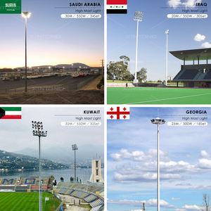 ไฟถนนโซลาร์เซลล์ LED กำลังสูง กันน้ำ สำหรับภายนอกอาคาร เสาสูง 15 เมตร เหล็กชุบสังกะสี รับประกัน 10 ปี เหมาะสำหรับสนามฟุตบอลและลานจอดรถ - Product Image 5