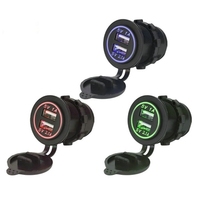 12V ON OFF bouton interrupteur USB C double PD QC 3.0 chargeur rapide USB chargeur prise pour voiture bateau Marine RV moto