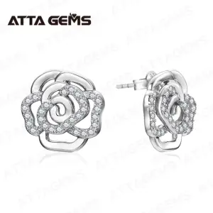 ATTA Flowers Moissanite Earrings Wholesale 2024 Hot Selling 925 Sterling Silver Free Shipping Products For Mother's Day