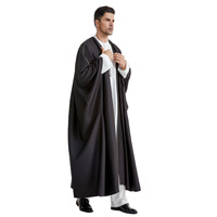 Abaya ouverte décontractée en polyester pour homme, coupe ample, pour le Ramadan et l'Aïd 2026, usage quotidien, style Turquie, Maroc, Bangladesh FK164