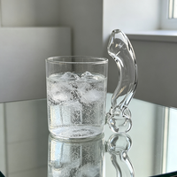 Tasse en verre personnalisée avec poignée originale, en verre borosilicate transparent de haute qualité, pour boissons, usage domestique quotidien