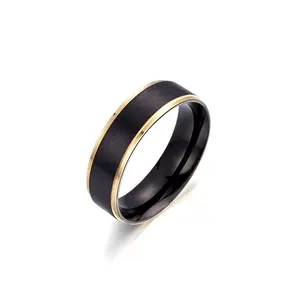 蓝调OEM高抛光不锈钢戒指制造商7毫米宽度316l不锈钢女性结婚戒指