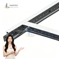 Système de plafond suspendu en T en acier galvanisé Saintec, style moderne, garantie 5 ans+, ignifuge, antirouille, haute résistance
