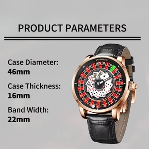 Nouvelle montre mécanique PINDU 2024 pour homme, marque de luxe haut de gamme, cadran poker, verre Hardlex, bracelet en cuir, mouvement NH35 - Product Image 6