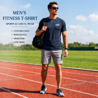 T-shirt formel à col rond personnalisé avec logo, respirant, à séchage rapide, tricoté, pour le sport, la gym, coupe confortable