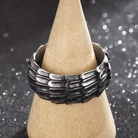 Bague pour homme en acier motif écailles de dragon, anti-ternissement, finition mate rétro effet vieilli, large, style hip-hop