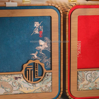 Boîte Cadeau Portable en Bambou Style Chinois avec Logo Personnalisé – Étui de Rangement en Bambou pour Thé, Vin, Gâteau de Lune – Idéal pour les Fêtes