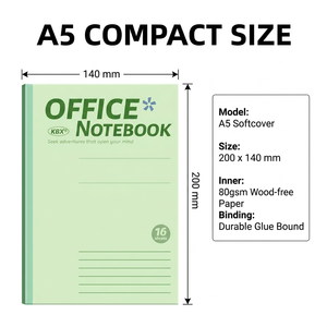 Cuaderno de Oficina Minimalista A5 con Tapa Blanda, Diario Compacto Encuadernado con Pegamento, Papel Forrado de 80 g/m², Sin Madera, <span class=keywords><strong>Libro</strong></span> de Ejercicios - Product Image 2
