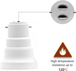 <span class=keywords><strong>Adaptateur</strong></span> de <span class=keywords><strong>douille</strong></span> de lampe <span class=keywords><strong>B22</strong></span> à E27, convertisseur en plastique pour ampoules LED/incandescentes/CFL, paquet de 6 - Product Image 4