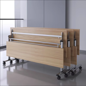 Thiết kế hiện đại gấp bàn hội nghị di chuyển hoạt động nối Bàn dài văn phòng đôi có thể gập lại Bàn Đào tạo với bộ ghế - Product Image 1