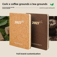 Coffret Cadeau 2027 A5 : Carnet en Liège Écologique avec Couverture en Cuir, Reliure Thermique/Spirale, Feuilles Mobiles, Journal à Couverture Rigide et Stylo