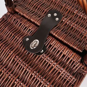 Fatti a mano 4 Persone Picnic <span class=keywords><strong>Vimini</strong></span> Paniere <span class=keywords><strong>Cestino</strong></span> Da Picnic <span class=keywords><strong>Cestino</strong></span> di Immagazzinaggio Con Il Sacchetto Più Freddo - Product Image 4