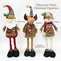 Ensemble de poupées de Noël télescopiques en peluche, décoration de la pièce pour les fêtes