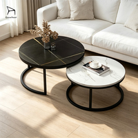 Table à manger ronde moderne du fabricant, structure en acier inoxydable, stable et durable, mobilier de salle à manger pour la maison
