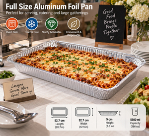 Contenedores de Aluminio Rectangulares Desechables de Grado Alimenticio para Catering, Ideales para Calentar y Empacar Alimentos - Product Image 1