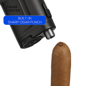 Metal Three Pronged Cigar <b>Lighter</b> <b>Windproof</b> Direct Fire Gas Filled Multi Functional Igniter For Outdoor Use - Product Image 5