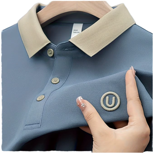 Venta al por mayor de los hombres de verano <span class=keywords><strong>camisa</strong></span> de solapa cómodo de secado rápido transpirable de negocios Casual moda <span class=keywords><strong>Polo</strong></span> Camiseta de manga corta - Product Image 1