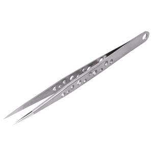 Pince à épiler pointue en acier inoxydable, pince à cils professionnelle durable à 45 degrés, vente en gros, best-seller, pas cher - Product Image 3