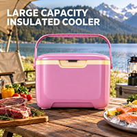 Glacière isotherme portable pour pique-nique, boîte de rangement pour aliments et boissons, étanche, avec poignée de transport, pour camping familial