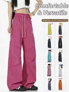 Unisex Spring Autumn Functional <strong>Cargo</strong> Pants,High Street Streetwear <strong>Petite</strong> Fit Loose Breathable Outdoor Sport Casual <strong>Trousers</strong> - Product Image 4
