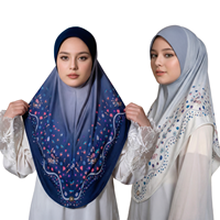 Yway OEM Malaisie Meilleure Vente Nouveauté Foulard Floral Imprimé par Transfert Thermique en Soie de Polyester Respirante Écologique