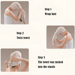 2025 séchage rapide vente chaude grande taille mode microfibre sec cheveux serviettes maison hôtel utiliser tissé adultes - Product Image 5