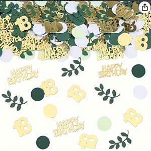 Coriandoli Verde Salvia per Buon Compleanno, Coriandoli in Lamina per Decorazioni Tavolo per Feste di 18°, 30°, 40°, 50°, 60° Compleanno - Product Image 1