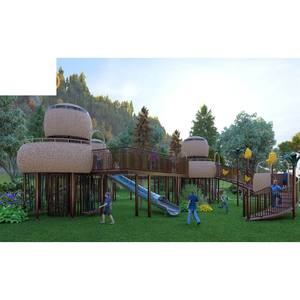 L'amusement extérieur galvanisé de cadre en acier de glissières extérieures diplômées d'acier inoxydable de Skywalk structure la conception non actionnée - Product Image 1